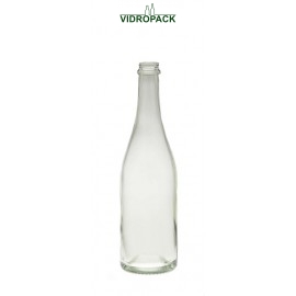 750 ml champagneflaske / ciderflaske klar- 640 gram til prop / kapsel 29 mm