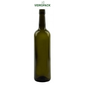 Bordeaux Classic wijnfles 75cl 750 ml  Antikgroen glas schroefdop BVS
