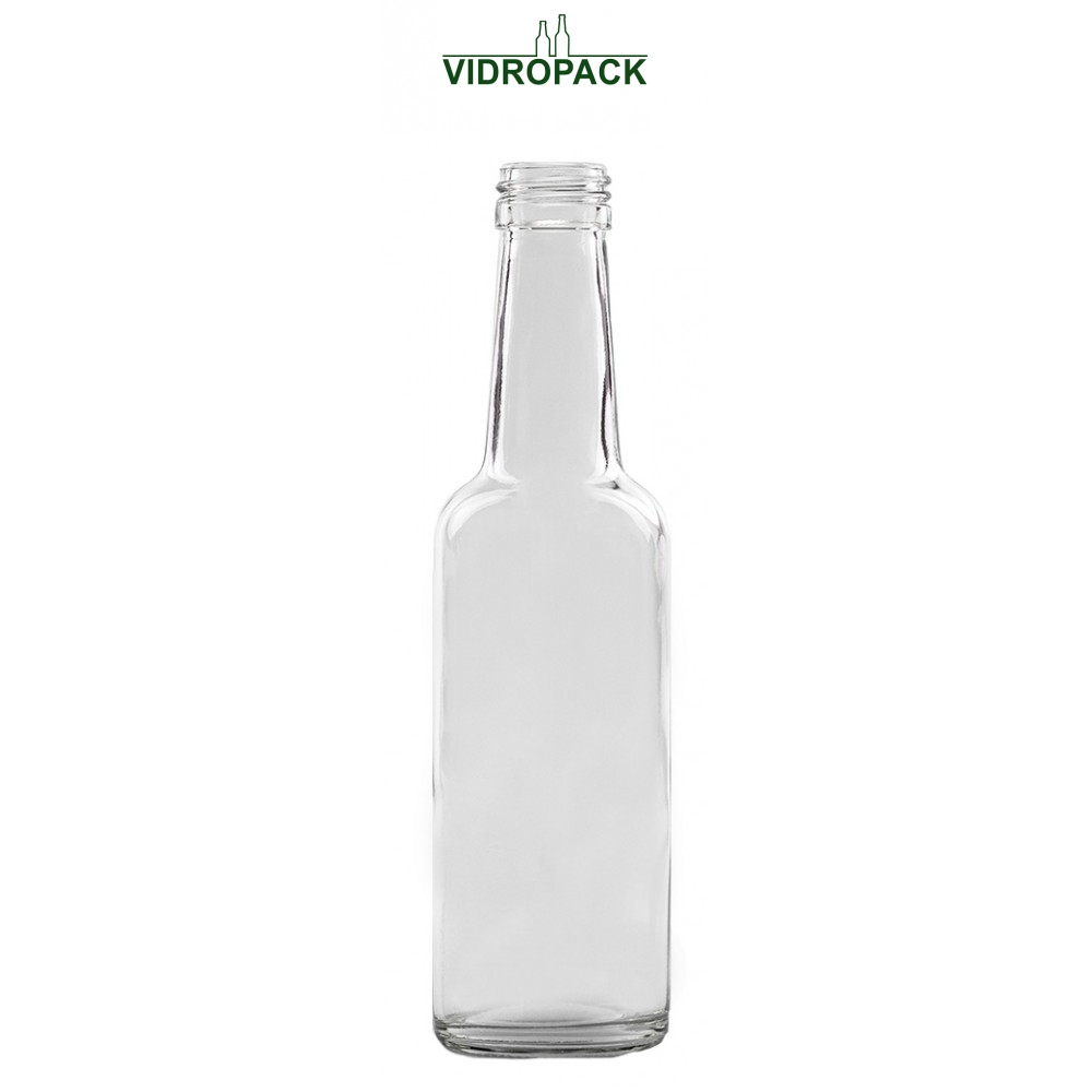 Geradhals fles 25cl 250ml helder glas schroefdop monding PP28