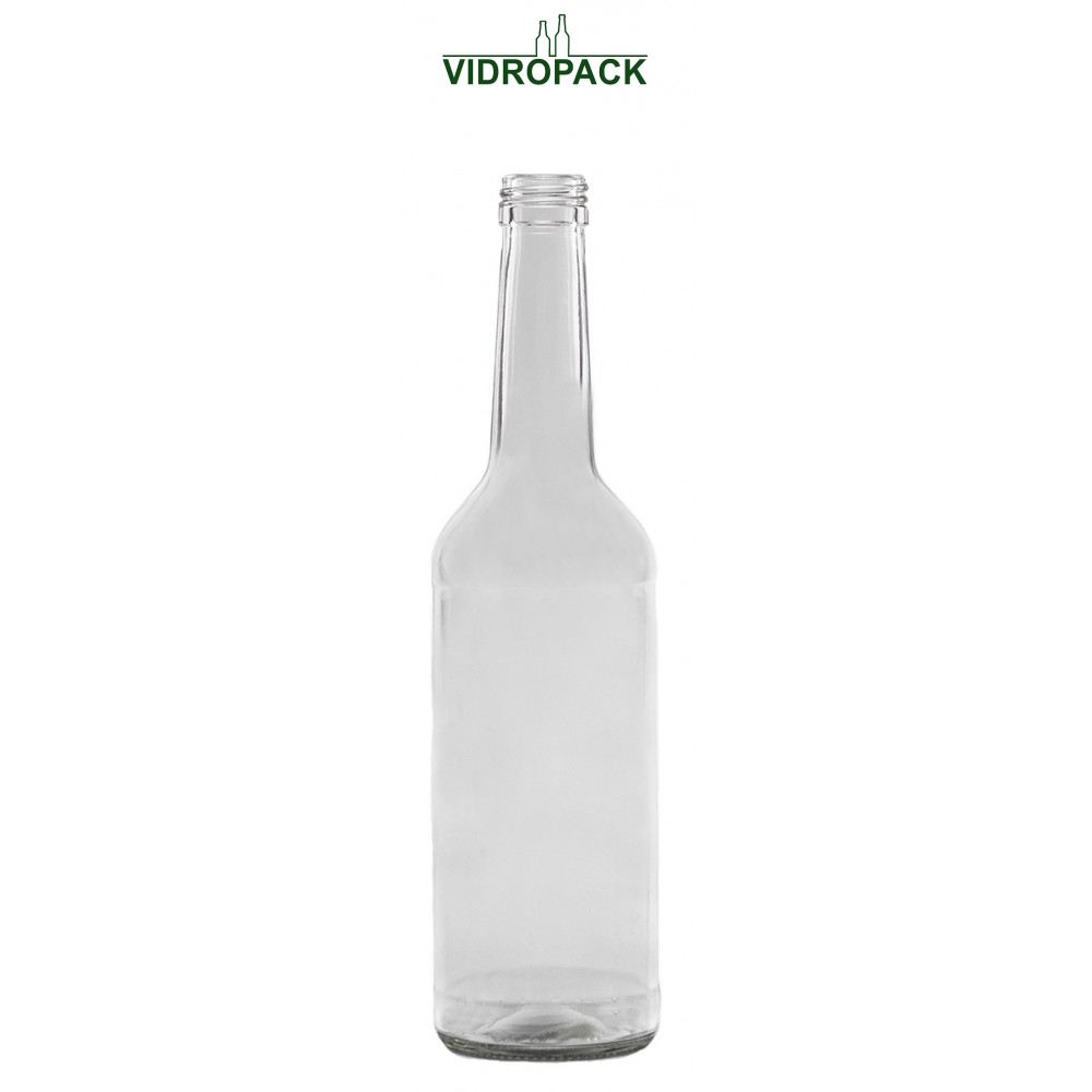 500 ml geradhals fles helder glas schroefdop monding PP28