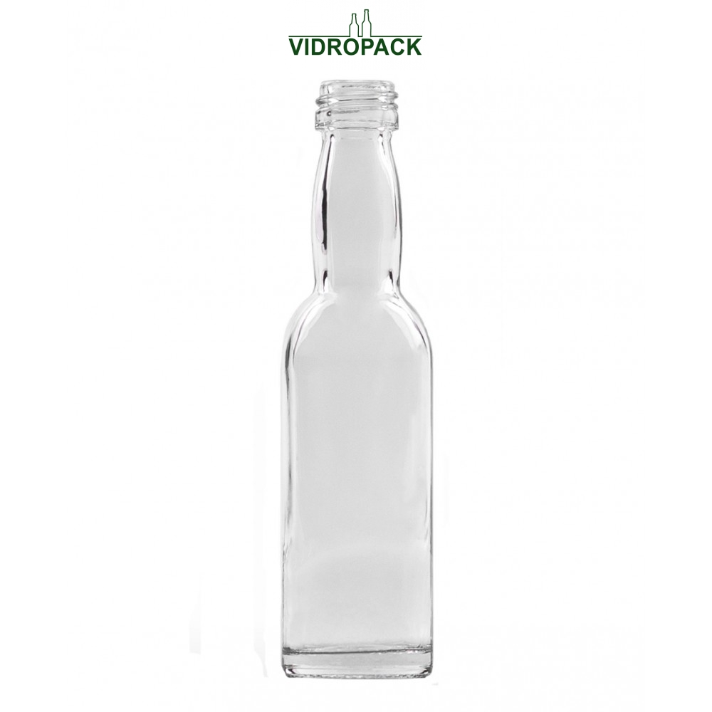 40 ml krophals fles helder glas met schroefdop monding 18mm (PP18)