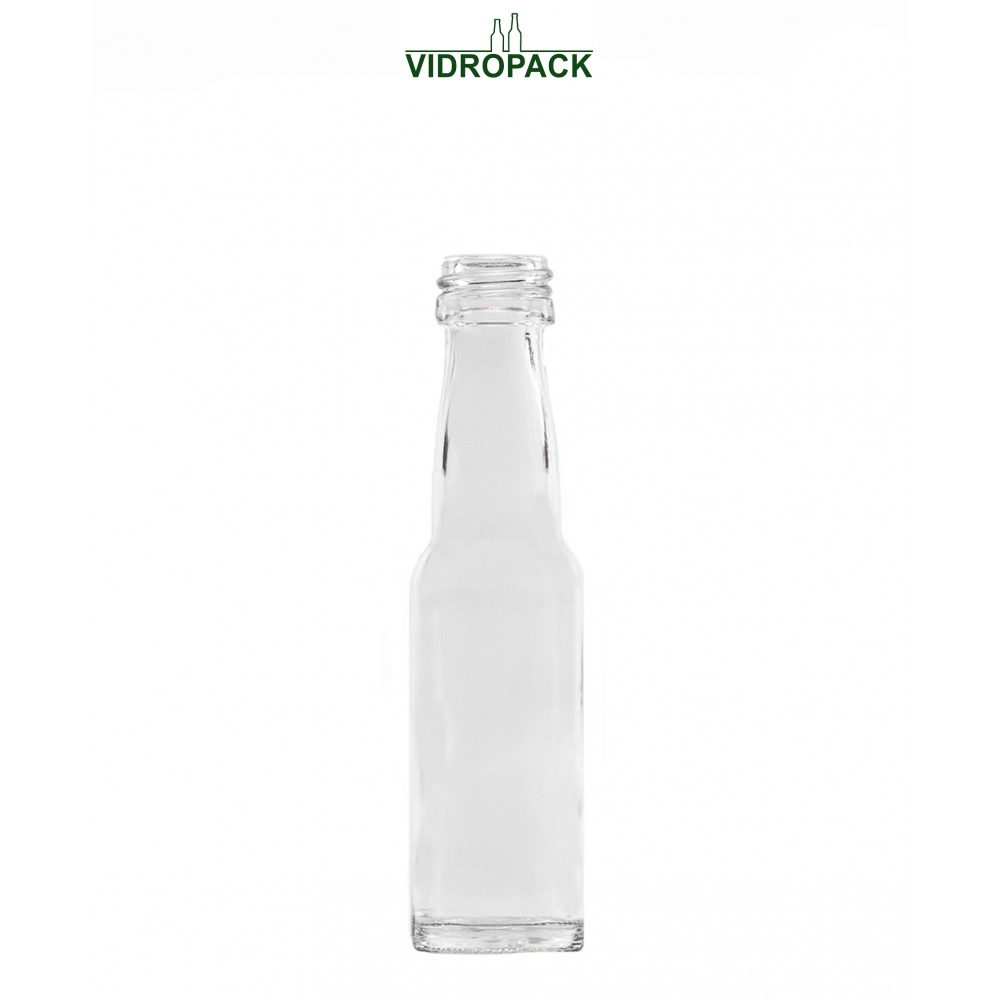 20 ml krophals fles helder glas met schroefdop monding 18mm (PP18)