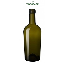750 ml Bordeaux Regine wijnfles Antiek groen glas met kurk monding