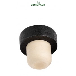 Bar-top stoppers 19mm syntetic with black wood top (29x15mm)