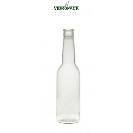 330 ml longneck fles helder glas met kroonkurk 26mm monding (CC26)