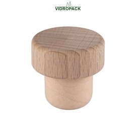 T-kurk 22,5 mm syntetisch med beuken houten top (34 x14 mm)