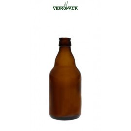 330 ml steinie bierfles bruin met kroonkurk 26mm monding