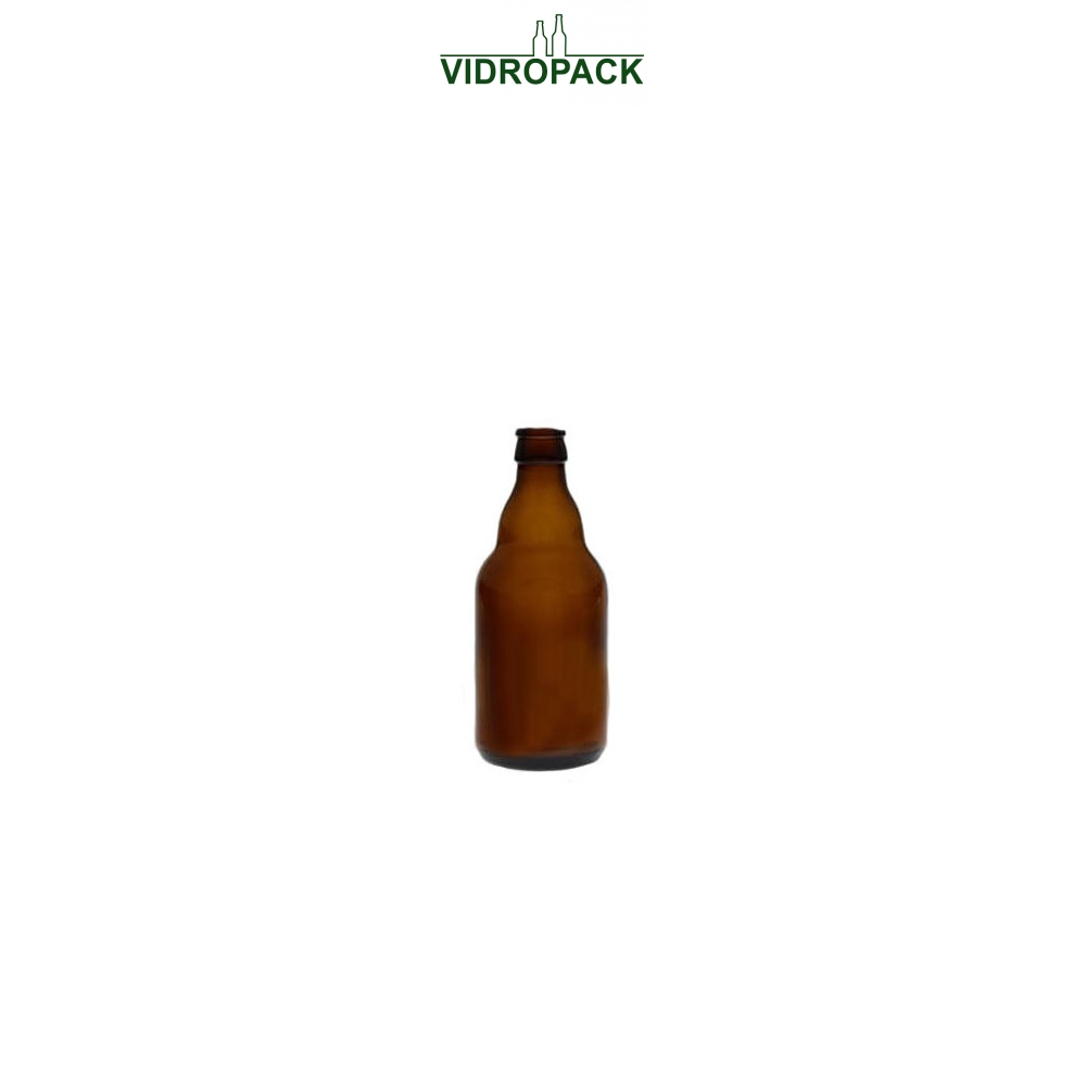 330 ml steinie ølflaske brun med kapsel munding 26mm
