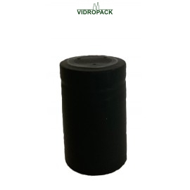 Heat shrink capsules 35 x 45 mm matt black closed with horizontal tear-tab