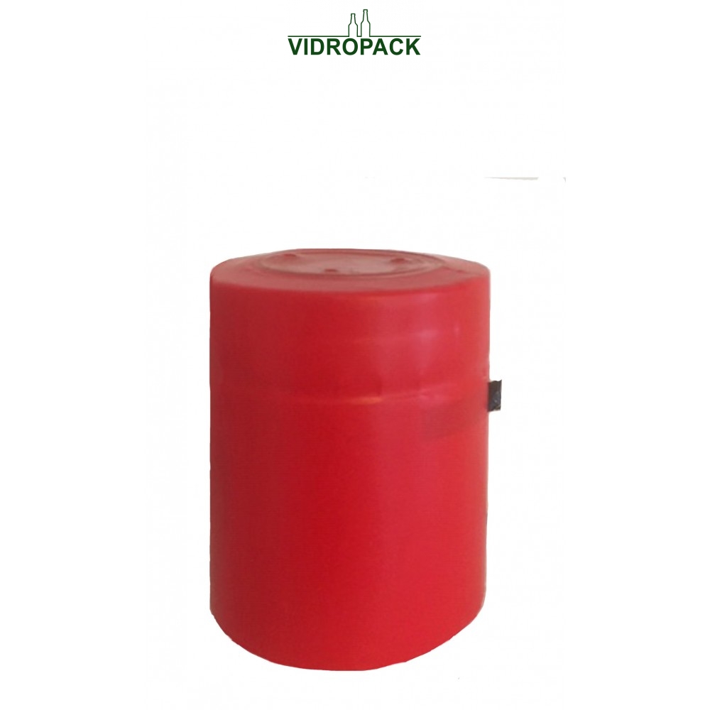 heat shrink capsules 33 x 43 mm red - closed top horizontal tear-tab