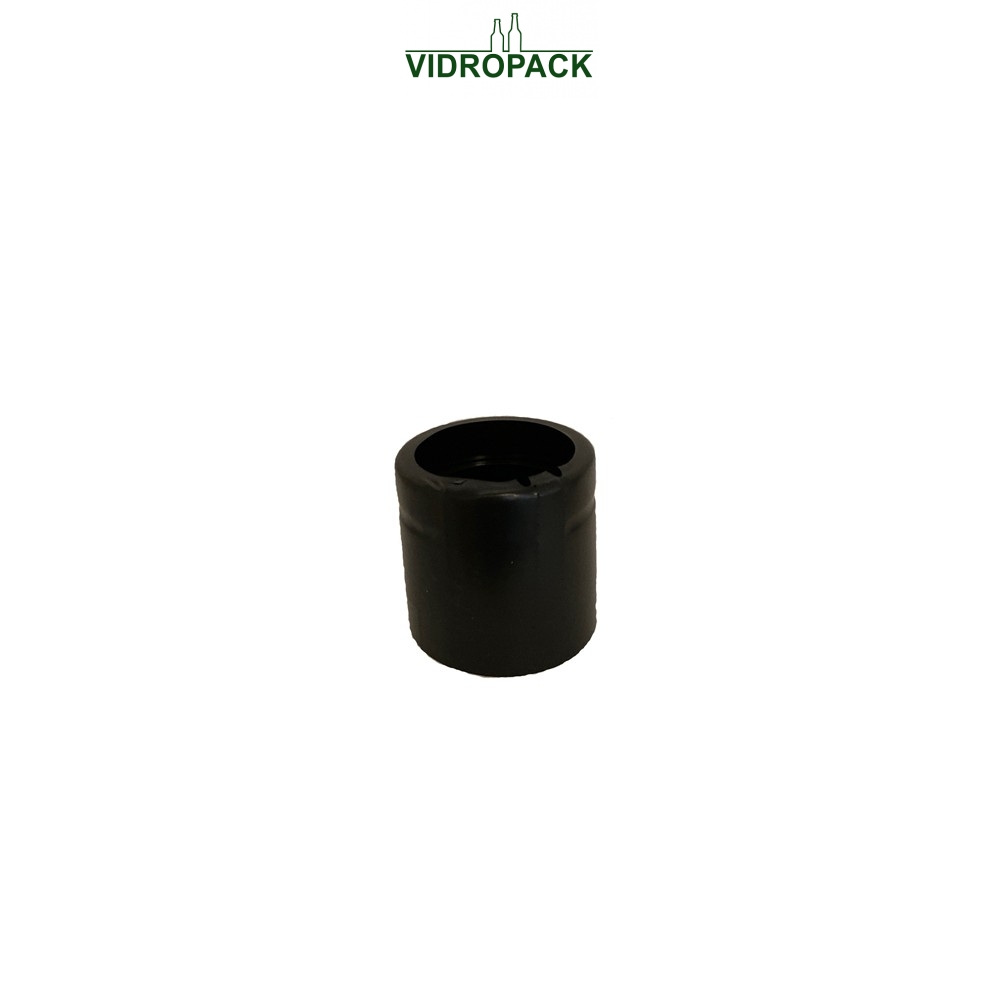 Heat shrink capsules 41 x 30 mm black open top - vertical perforation