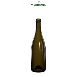 750 ml Champagnefles Cremant antiek groen - 775 gram kurk / kronenkurk CC29