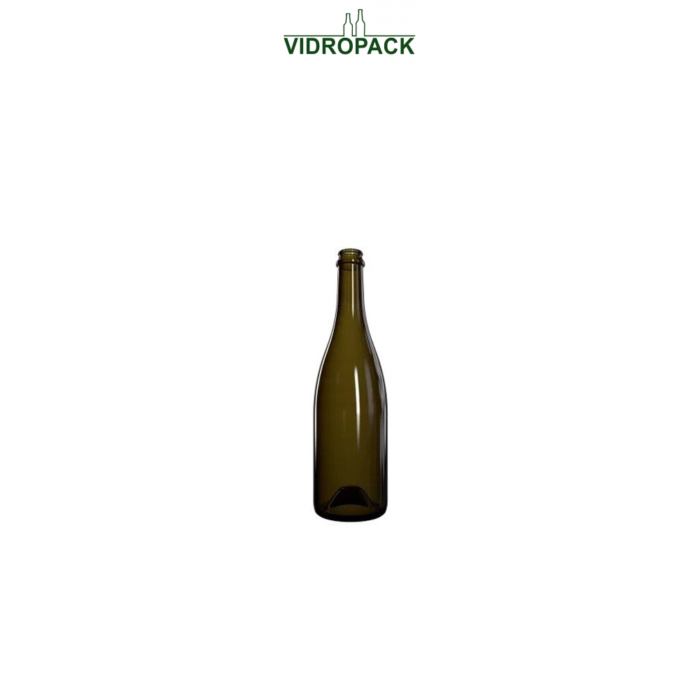 750 ml Champagnefles Cremant antiek groen - 775 gram kurk / kronenkurk CC29