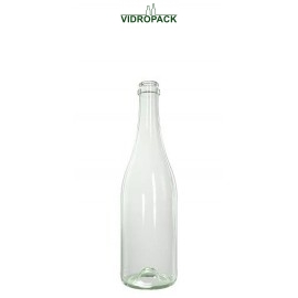 750 ml champagneflaske / ciderflaske klar- 560 gram til prop / kapsel 29 mm