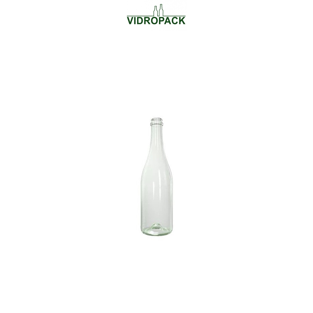 750 ml champagneflaske / ciderflaske klar- 560 gram til prop / kapsel 29 mm