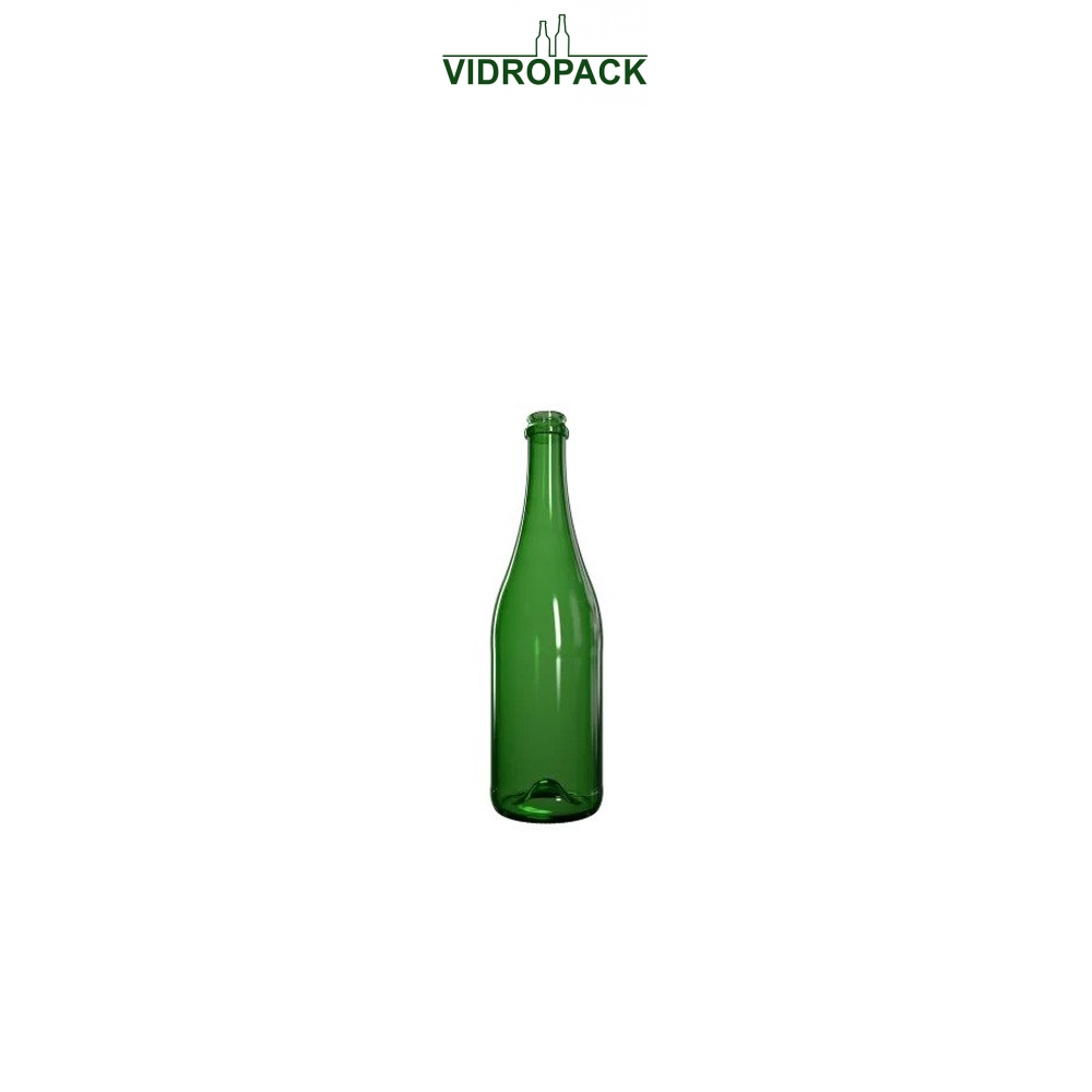 750 ml champagneflaske / ciderflaske grøn 560 gram til prop / kapsel 29 mm