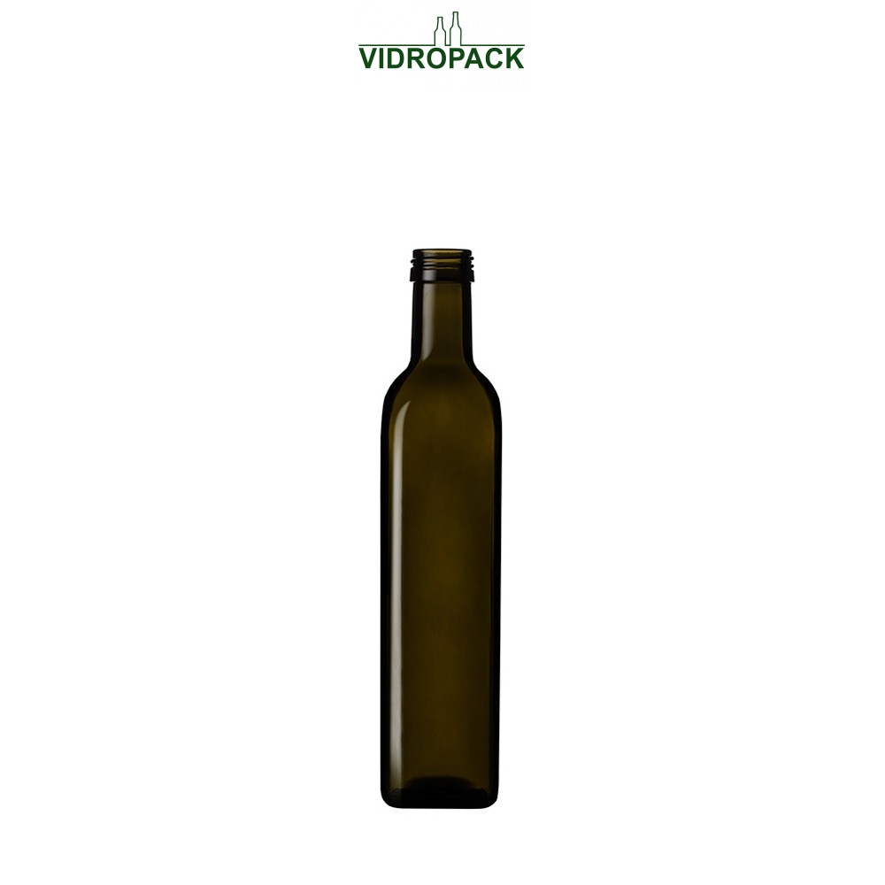 500 ml marasca olieflaske antikgrøn til 31,5mm skruelåg