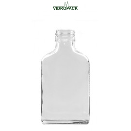 100 ml zakflakon helder glazen fles met schroefdop monding (PP28)