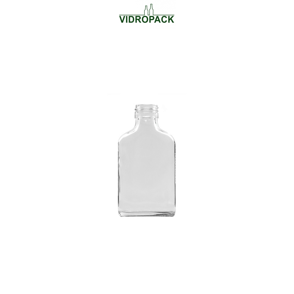 100 ml weiße Taschenflasche mit Schraubverschluss PP28 Mündung