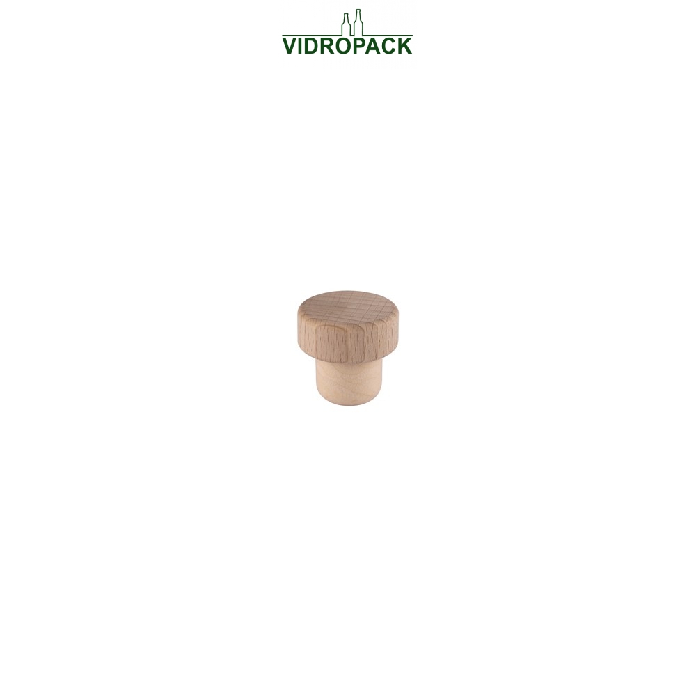 T-kurk 18,5 mm syntetisch med beuken houten top (29x15mm)