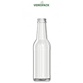 200 ml frisdrank fles helder glas met kroonkurk 26mm monding (CC26)