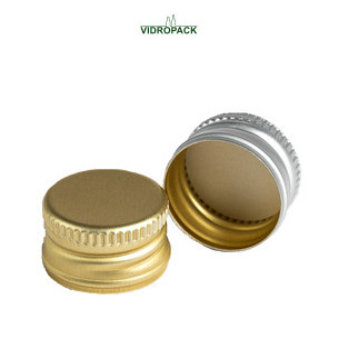 PP22 standard aluminium skruelåg sølv (22x15mm) med gevind og forseglingsring