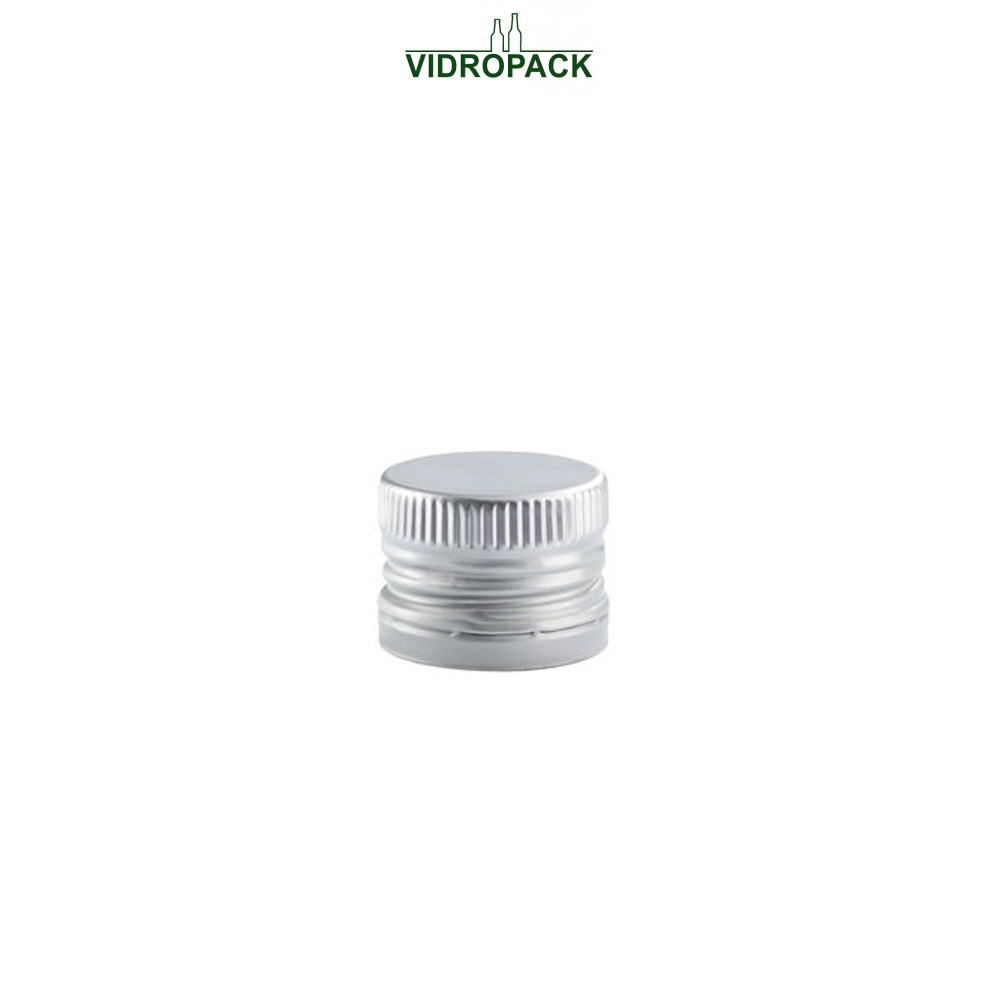 PP31,5 Aluminum silver pre-threaded screw cap PP31,5 (31,5x18mm) and security ring