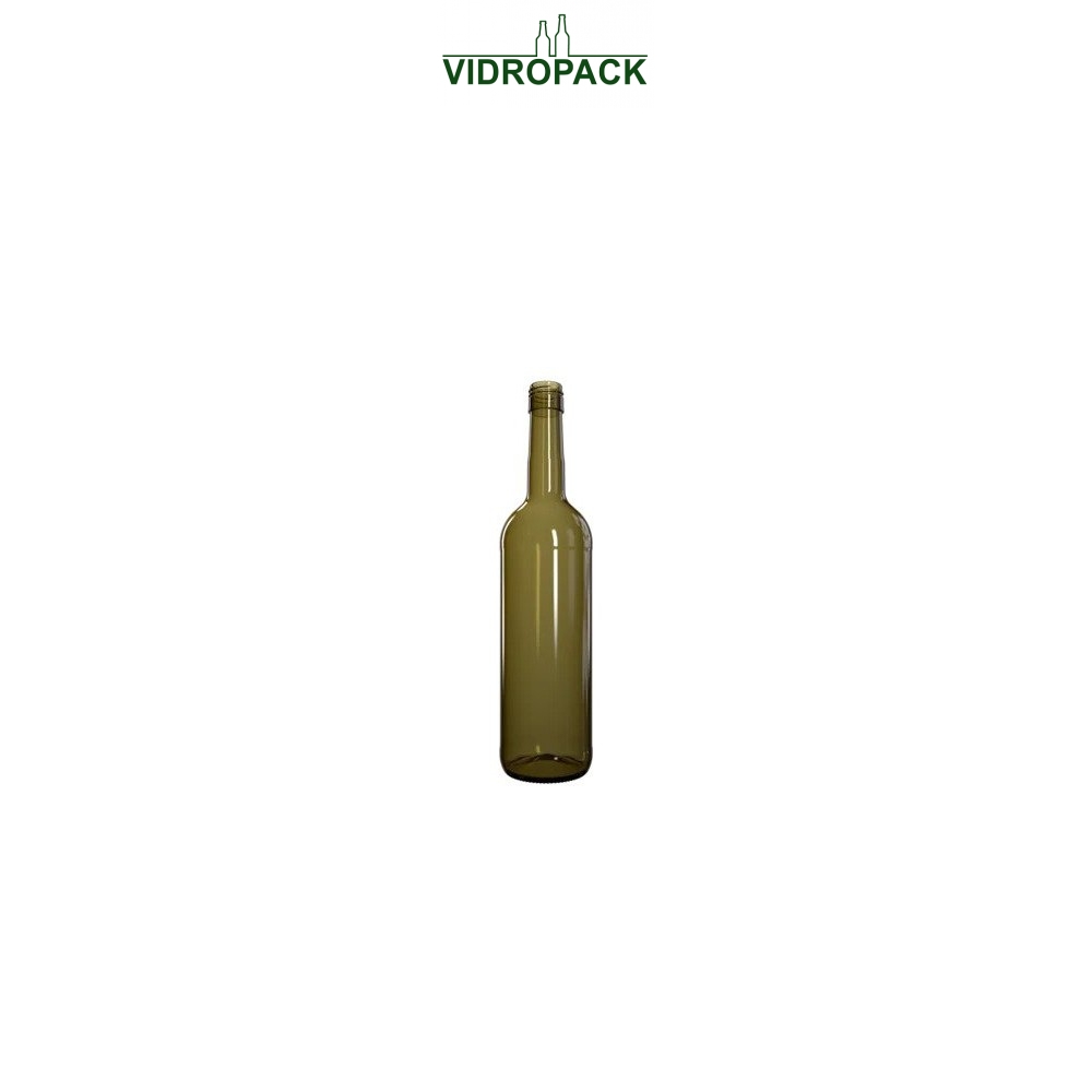 750 ml bordeaux classic vinflaske antikgrøn med BVS munding