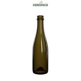 375 ml champagne- cider bottle Olive/Antik cork - crown cork 29mm