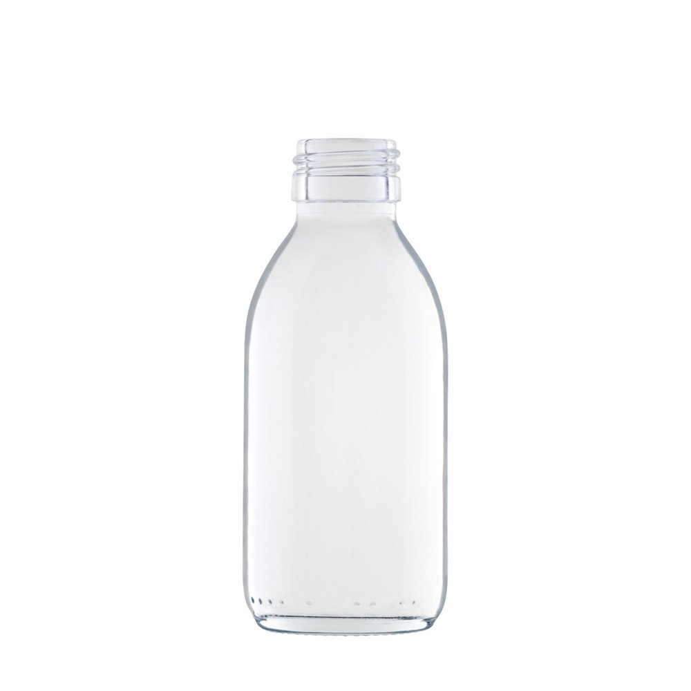 150 ml siroop glazen fles helder glas met PP28 monding 