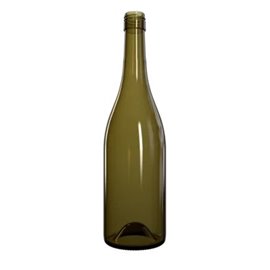 750 ml bourgogne wijnfles antiek groen glas schroefdop monding BVS