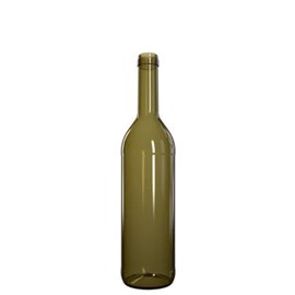 750 ml Bordeaux Olijf / Antik fles met kurk monding (BM)