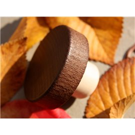 Bar-top stoppers 19mm syntetic with brown color wood top (30x13 mm)