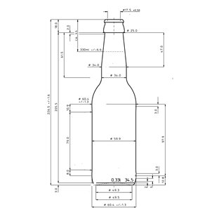 330 ml  Longneck glasflaska brun för 26 mm kronkapsyl (CC26) 2