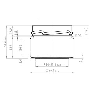 130 ml premium glas weiß twist off 66 deep Verschluss Mündung 2