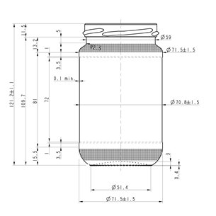 370 ml Universal glas weiß Twist Off 66 Verschluss Mündung 2