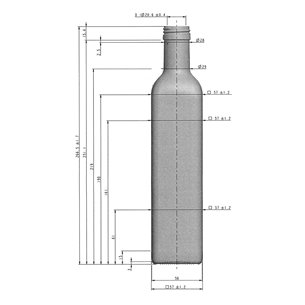 500 ml Marasca Glasflasche weiß mit Mündung 31,5mm Schraubverschluss PP31,5S 2