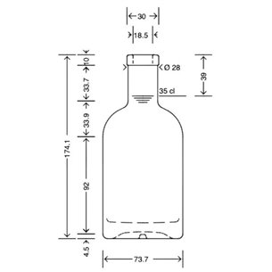350 ml nocturne glasflaska klar för kork 2