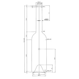 500 ml opera / sinfonia glazen fles helder glas met kurk monding 2