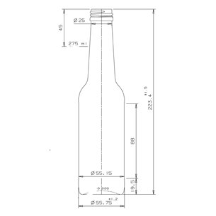 275 ml langhalset /longneck glassflaske klar for MCA28 skrulokk 2
