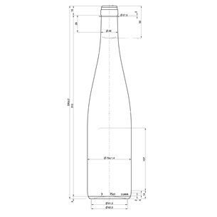 750 ml Schlegel weiße Flasche mit Band Mündung 2
