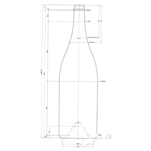 3000 ml Champagner grüne Magnum Jeroboam Flasche mit Kronenkorken (36mm) Mündung 2