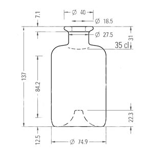 350 ml pharmacy glass bottle flint cork finish 2