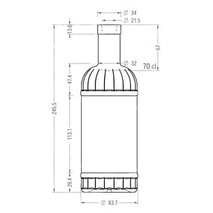 700 ml cupula glass bottle flint cork finish 2